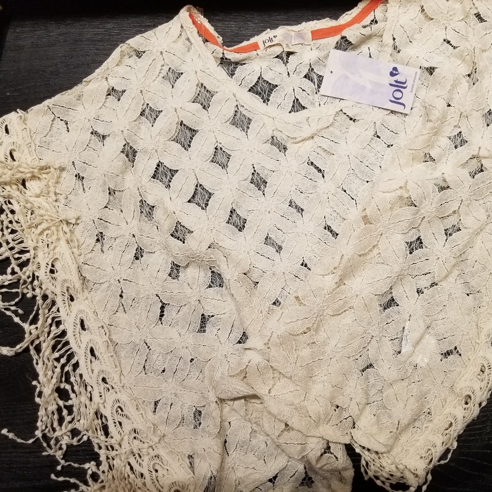 Jolt lace cover up poncho sz m